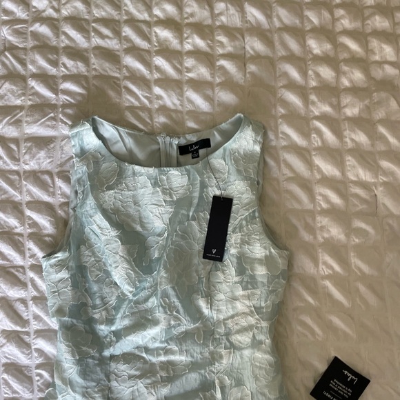 Lulu's Exquisite Moments light blue jacquard Sheath Mini Dress - Picture 5 of 14